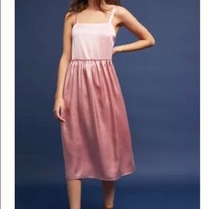 Anthropologie: NWOT pink midi dress; size small